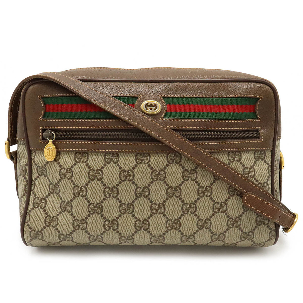 Gucci GG Plus Sherry Shoulder Bag Pochette Beige Cream Brown